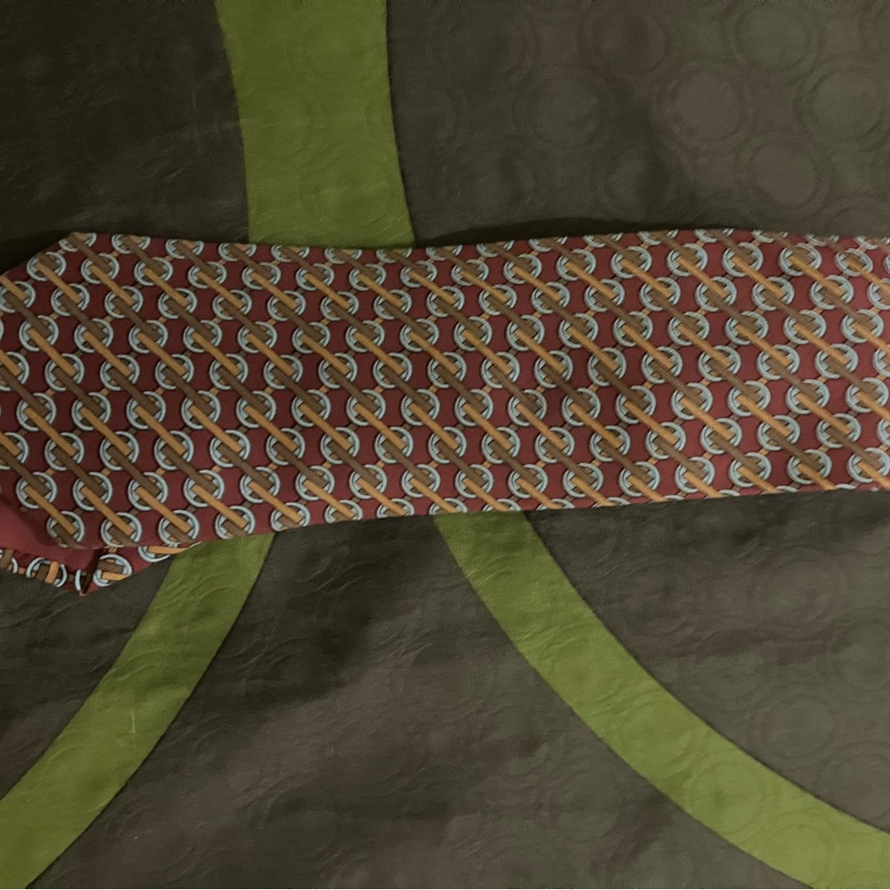 Hermès Pink and Orange Patterned Tie